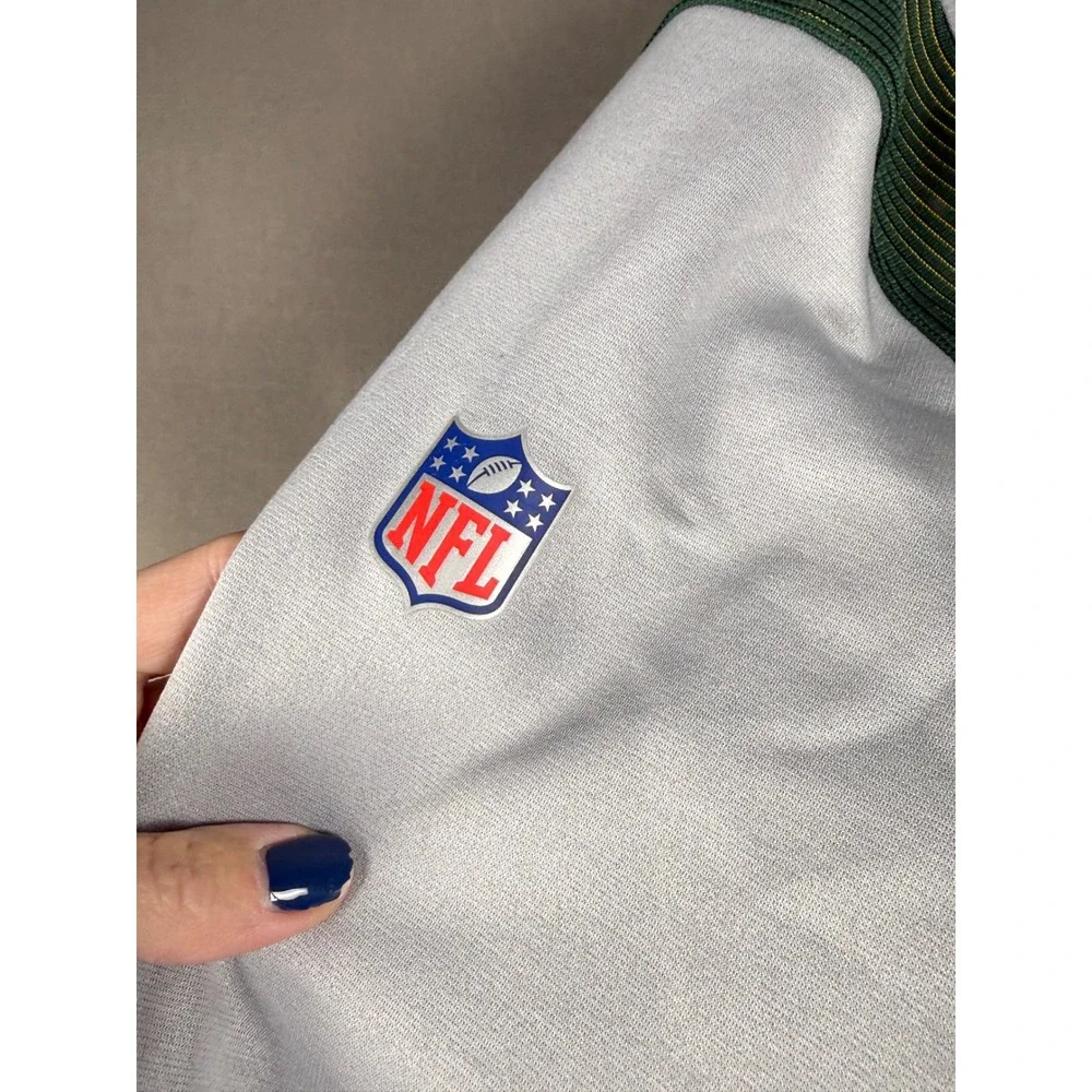 Nike Full Zip Hoodie Mens Small Grey Green Bay Packers NFL Dri-FIT On-Field